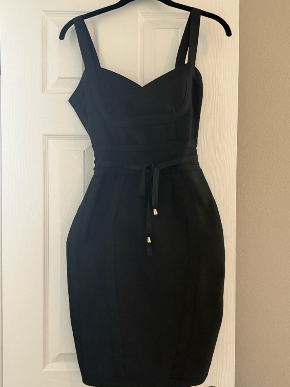 Classic Black Dress with Tie Waist